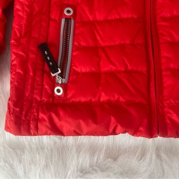 Bogner Kids Orange Red Down Ski Jacket with Hoodie (M) - Picture 2 of 10